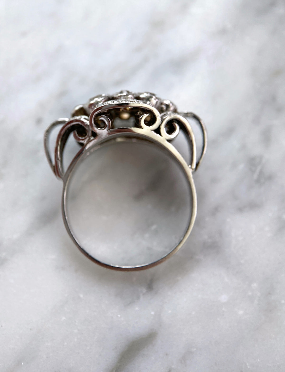Weißgold Diamant Saphir Ring: "Rythmus der Willenskraft"