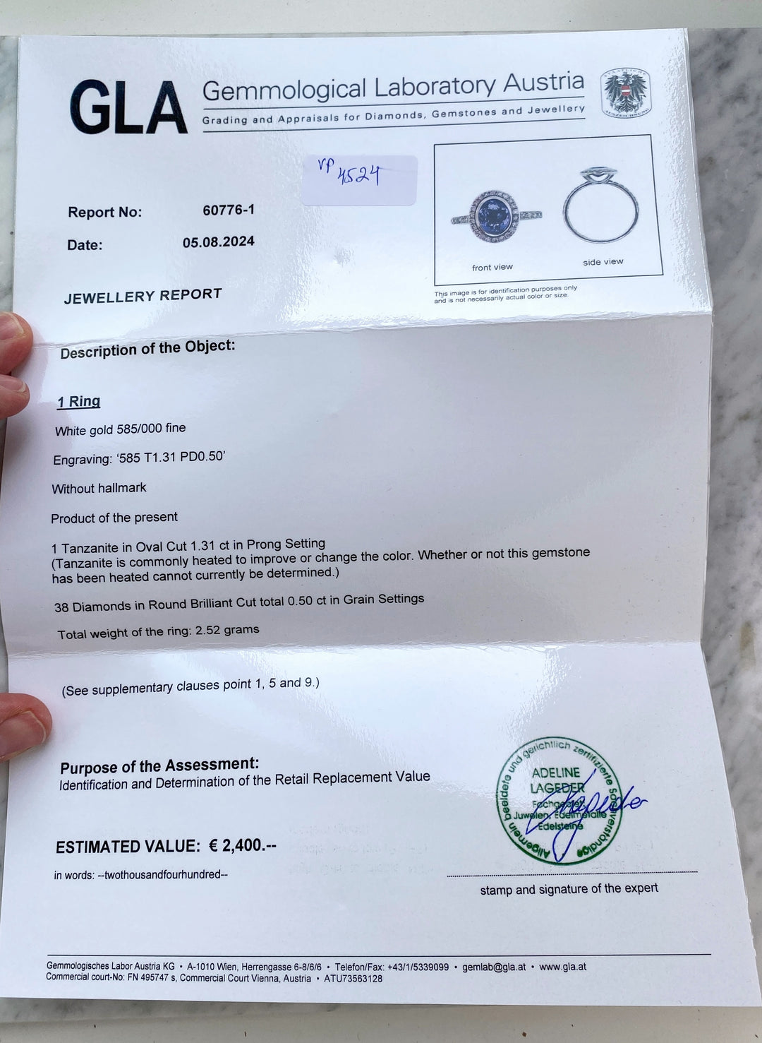 Weißgoldener Ring mit 1,3 ct Tanzanit & Diamanten: "Zart-Lila Frühlingserwachen"