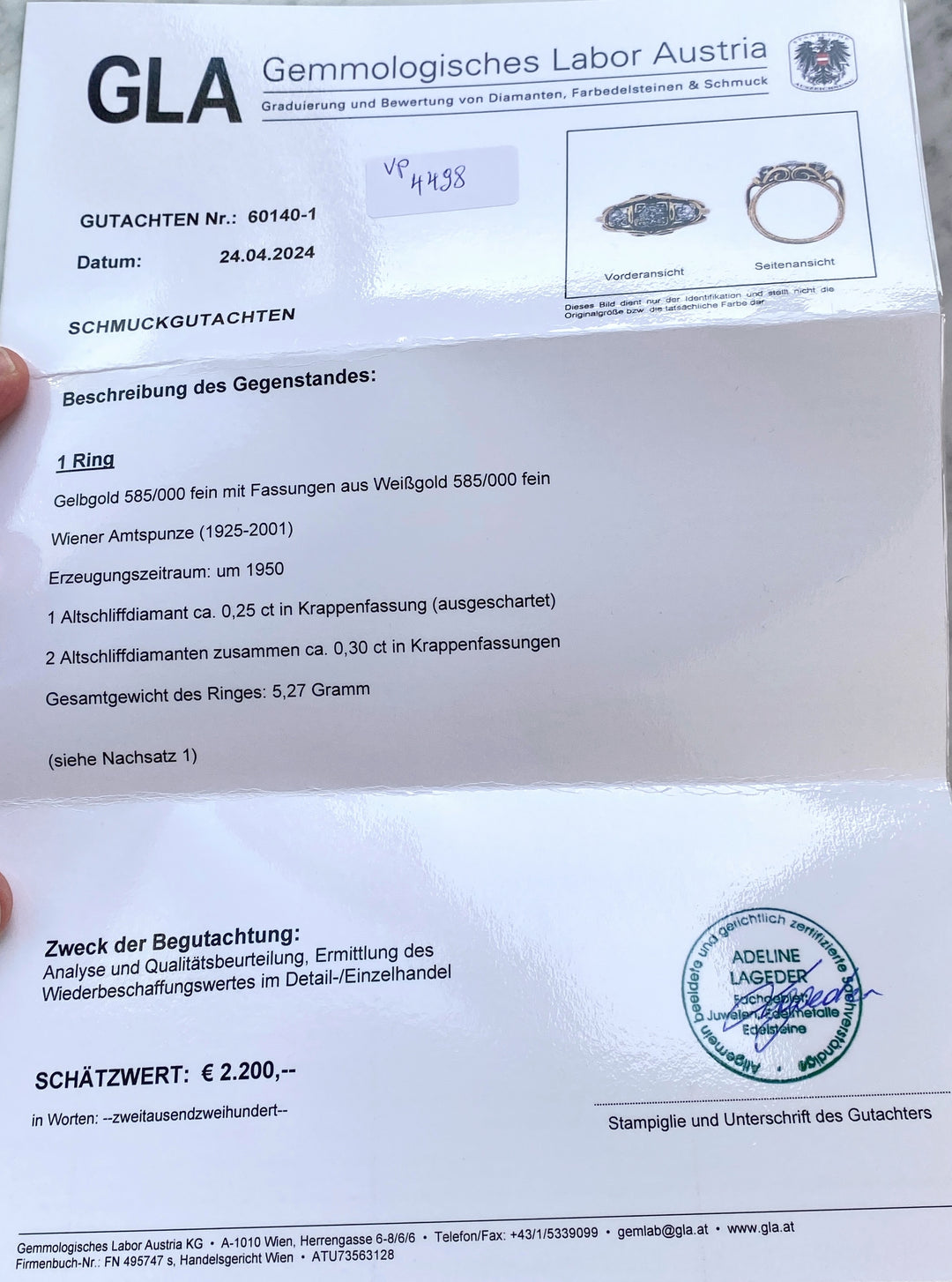 Vintage Diamantring aus Gelbgold: "Funkelnde Altschliffe"