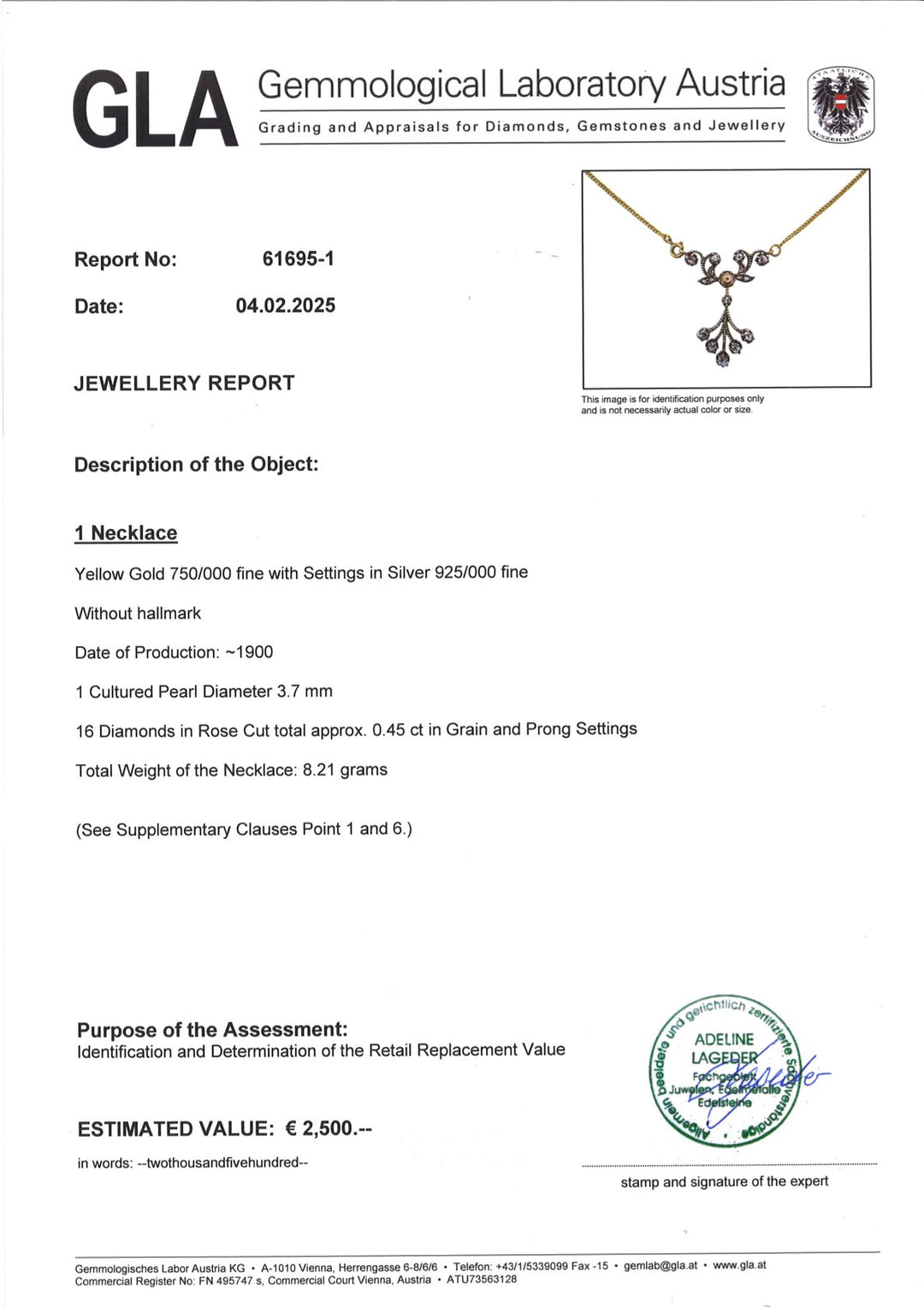 Antike Goldkette mit Perle & Rosendiamanten: "Sarahs Wirrwarr"