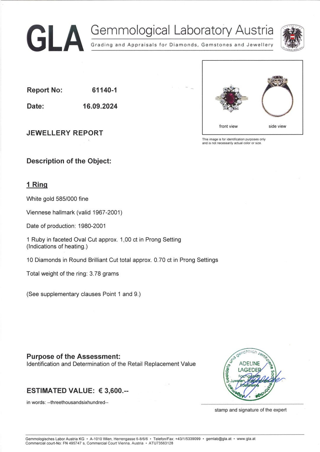 Ring aus Weißgold mit 1 ct Rubin & Diamanten: "Pinke Metamorphose"