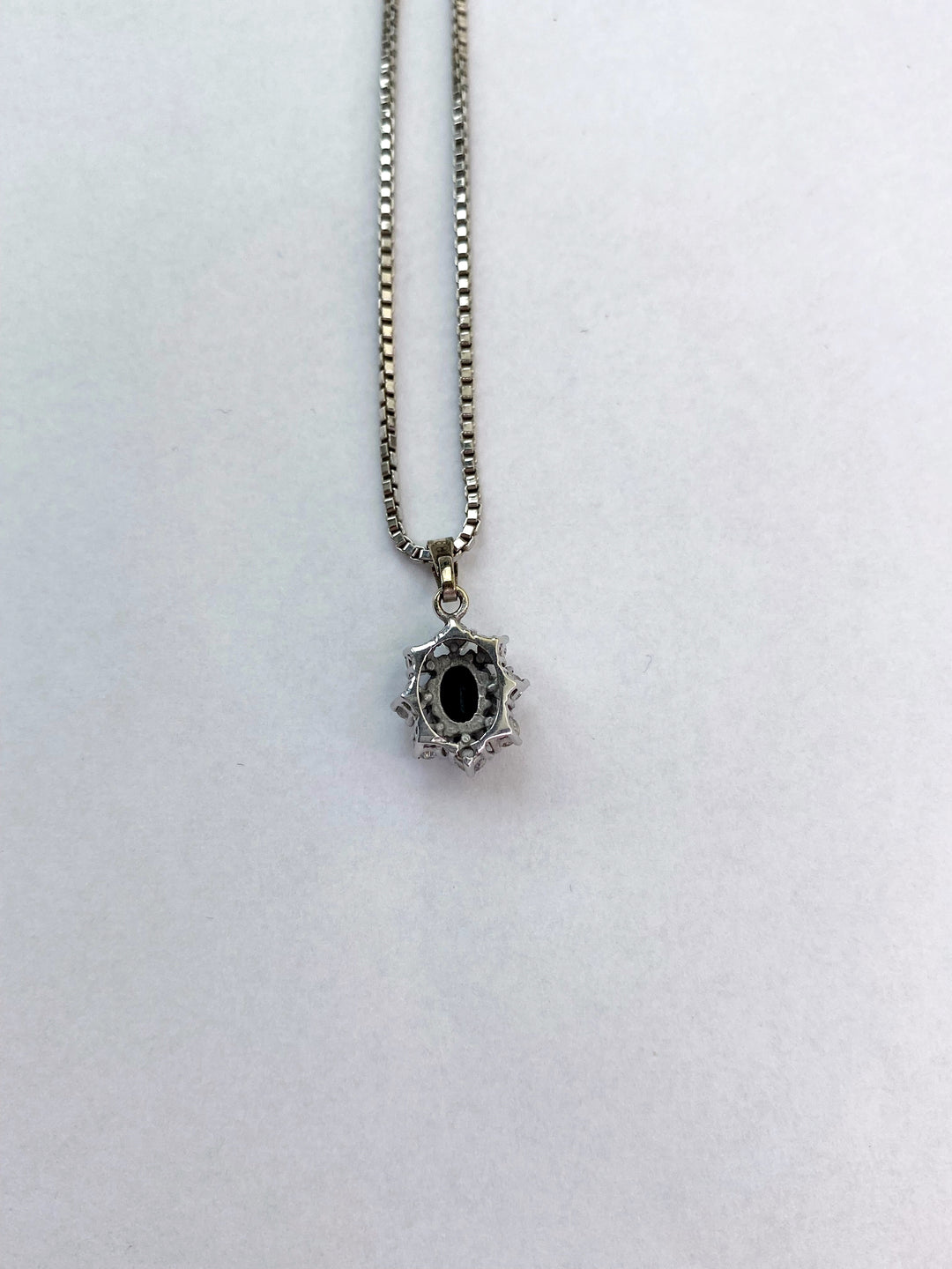 1 ct sapphire & diamond pendant with chain: "Vienna Jewelry Art"