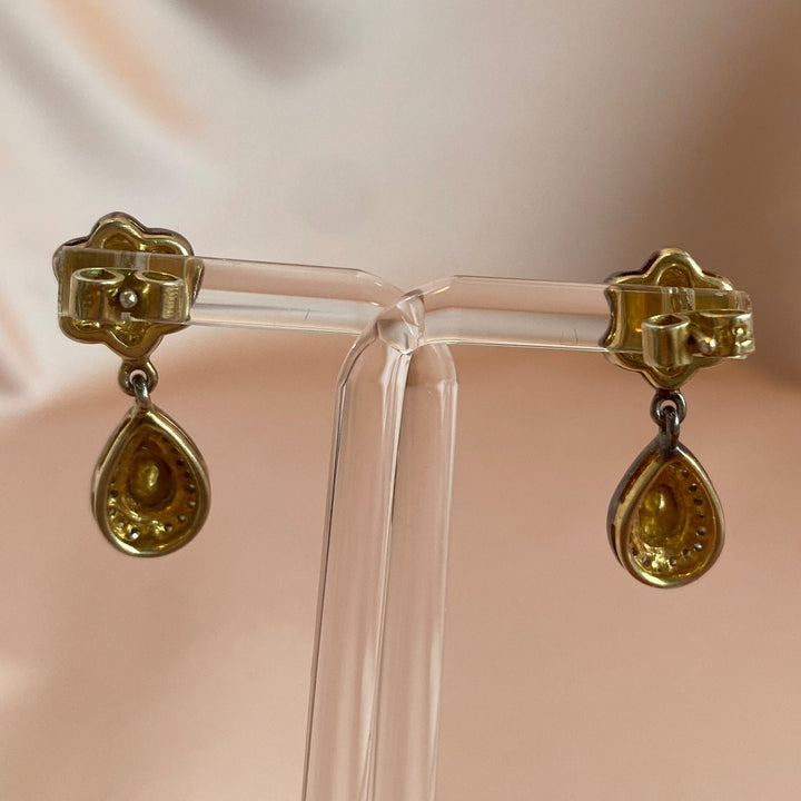 Silver earrings with rose-cut and brilliant-cut diamonds (2000–2010)