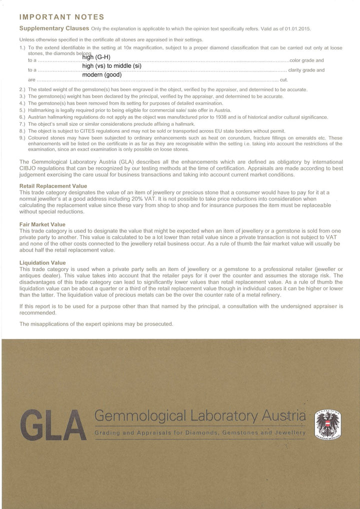 Ohrringe S011 aus Weißgold 585 mit Diamanten, Detailaufnahme GLA-Zertifikat, Echtheits- und Wertbescheinigung, moderner Diamantohrring, Gesamtgewicht 3,75 Gramm